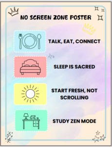 No screen zone poster for kids